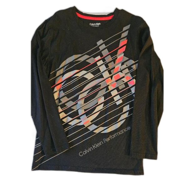 Calvin Klein Black Long Sleeve Performance T Shirt Size 8 - Picture 1 of 3